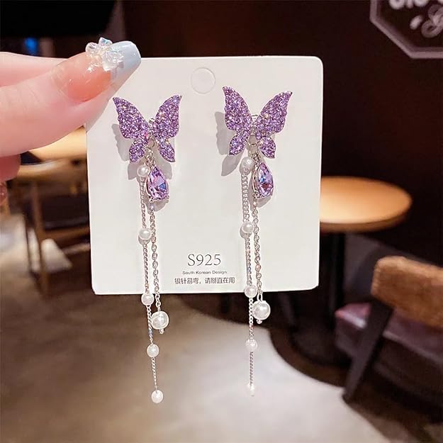 Purple Colour Trending Korean earring3
