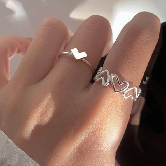 Model 161 Couple Heart' Shape Korean ring4