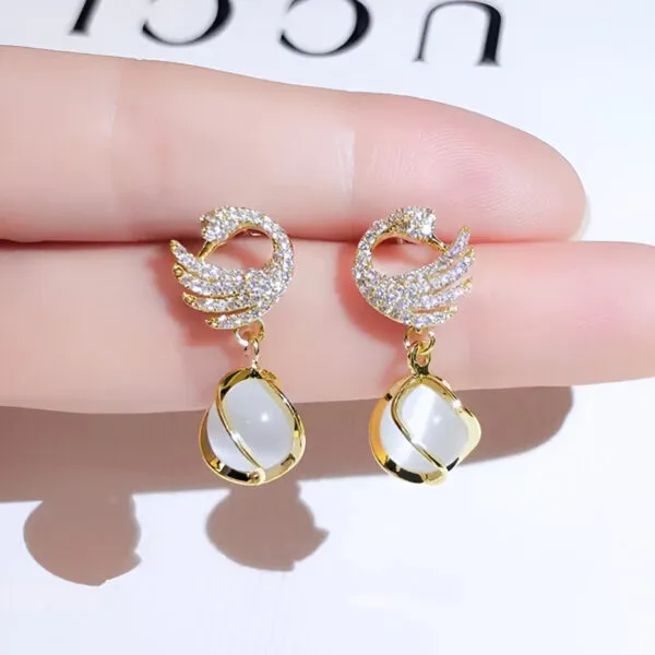 Jewelaa Dove Shape Korean Statement Earrings with Peaceful Design for Women and Girls Minimalist Fashion