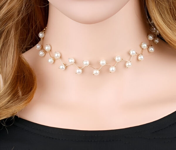 Elegant Korean Pearl Choker Necklace Stylish Pearl Choker for Women and Girls
