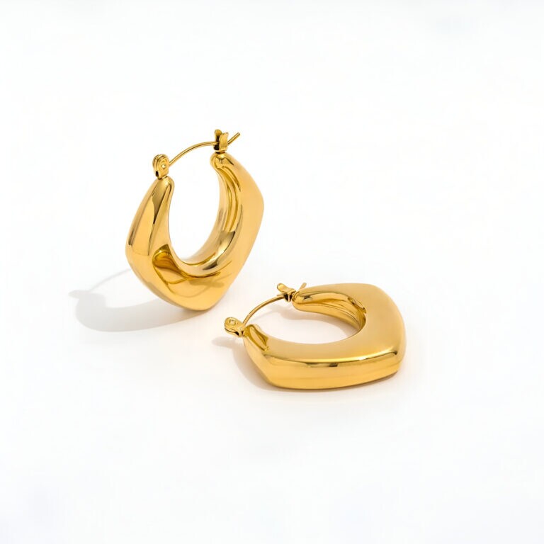 Rhombus Shape Earrings_Anti Tarnish_Stainless Steel1